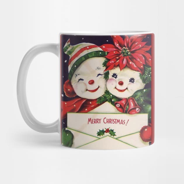 Snowman Couple Vintage by tfortwo